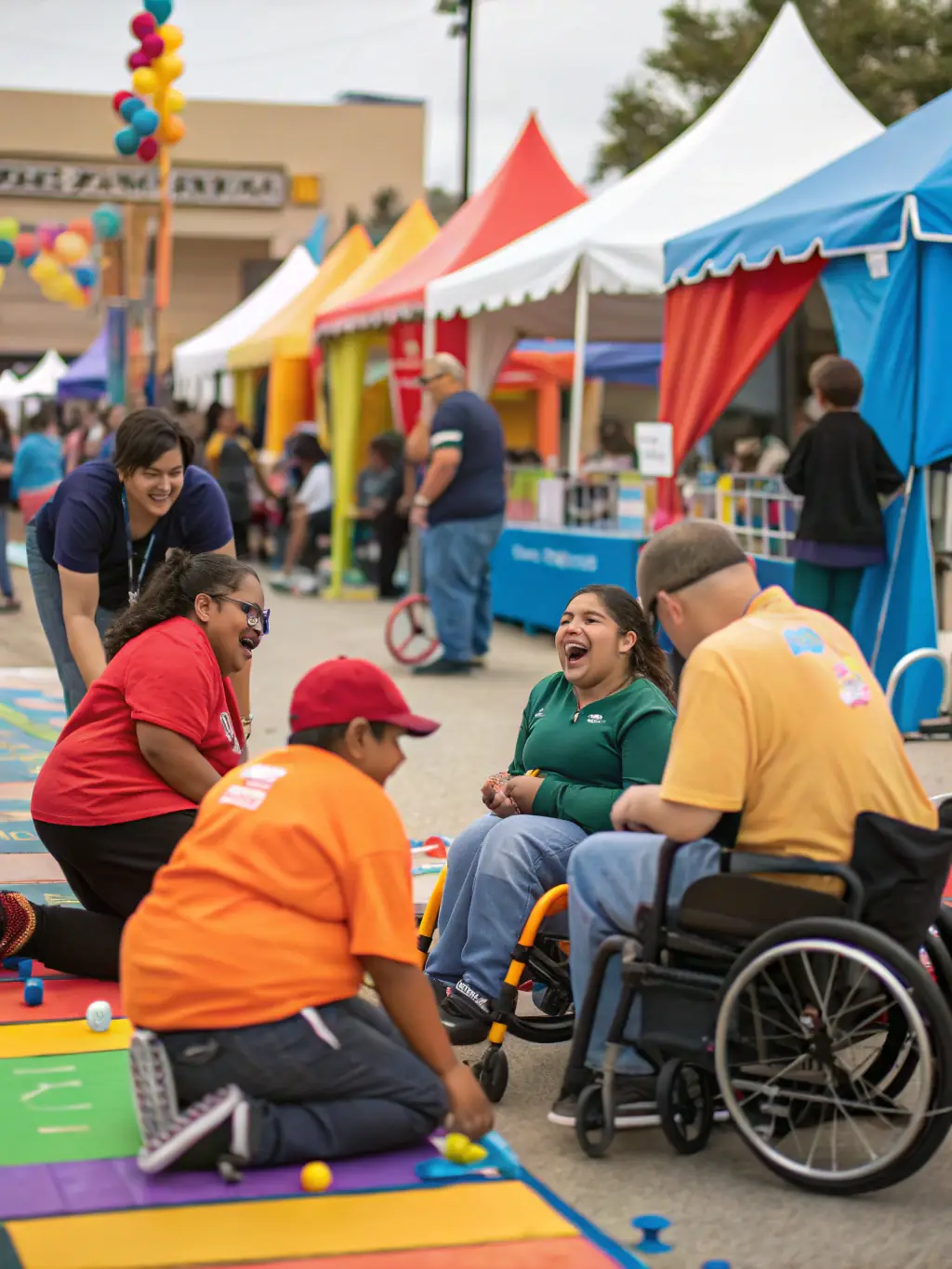 An image depicting ENLIVE'S ENLIVE'S team members setting up for an accessible music event, ensuring inclusivity for people with disabilities.