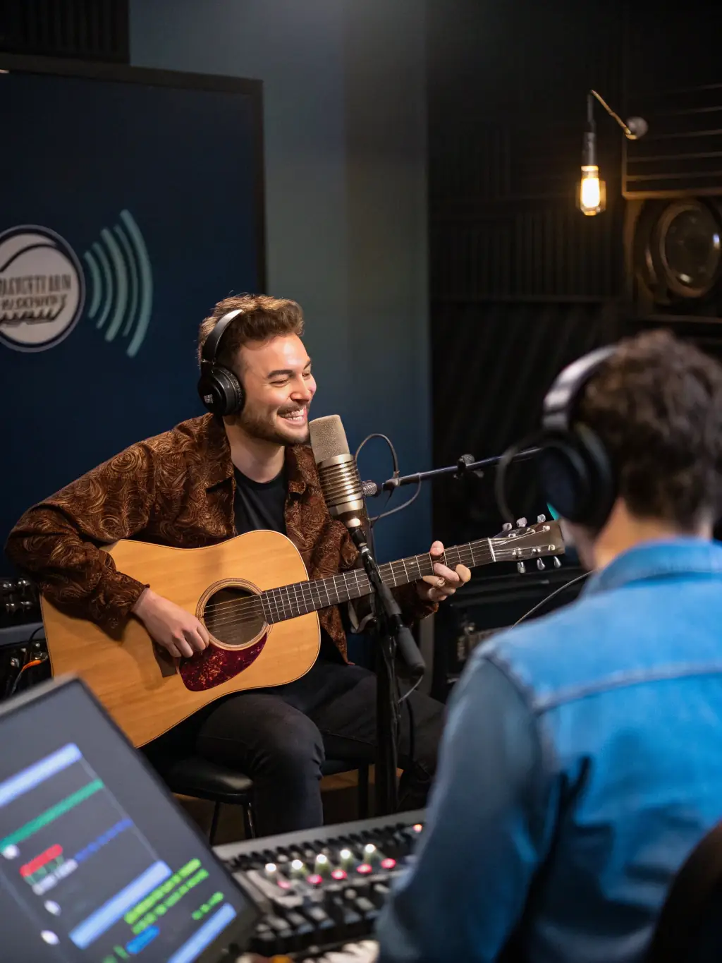 A vibrant image depicting a musician receiving support from ENLIVE'S ENLIVE'S, showcasing the organization's commitment to fostering artistic talent. The artist is smiling, holding their instrument, with ENLIVE'S ENLIVE'S branding subtly in the background.